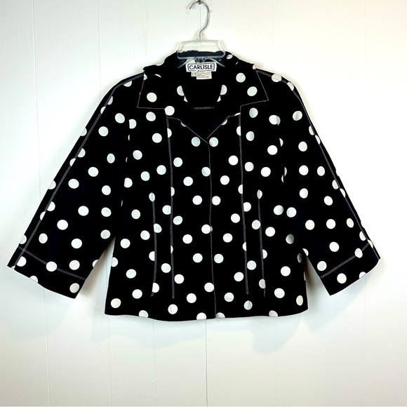 Carlisle Tops - Vintage Carlisle 100% Silk Polka Dot Top Size 14